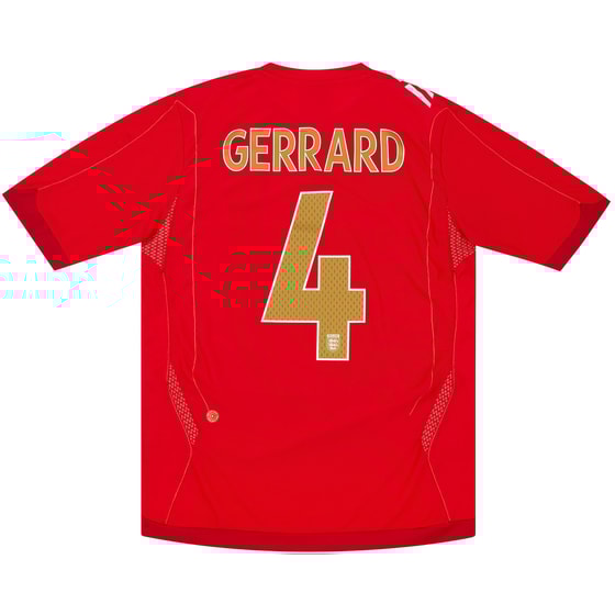 2006-08 England Away Shirt Gerrard #4 - 8/10