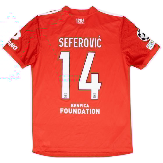 2021-22 Benfica Match Issue Champions League Home Shirt Seferovic #14