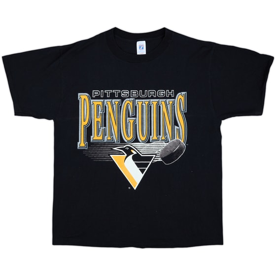 1990s Pittsburgh Penguins Logo 7 Graphic Tee - 9/10 - (XL)