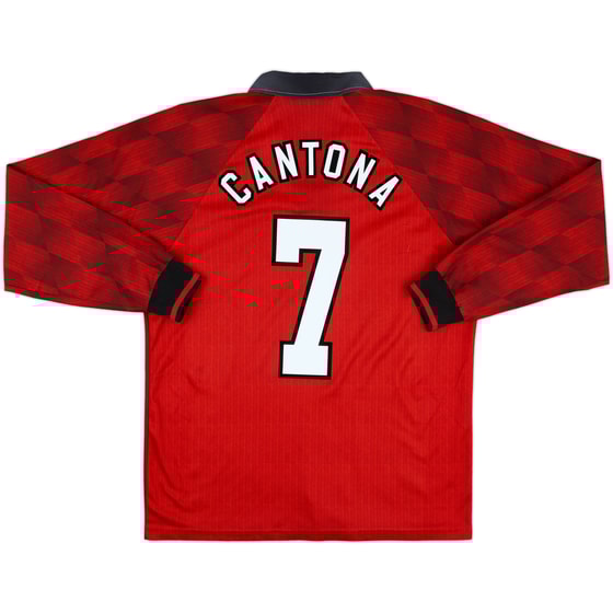 1996-98 Manchester United Home L/S Shirt Cantona #7 - 8/10 - (L)
