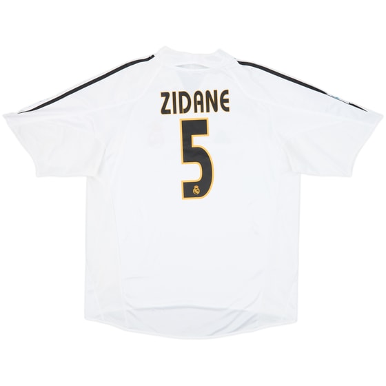 2004-05 Real Madrid Home Shirt Zidane #5 - 8/10 - (XL)