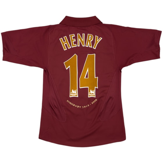 2005-06 Arsenal Home Shirt Henry #14 - 8/10 - (S)