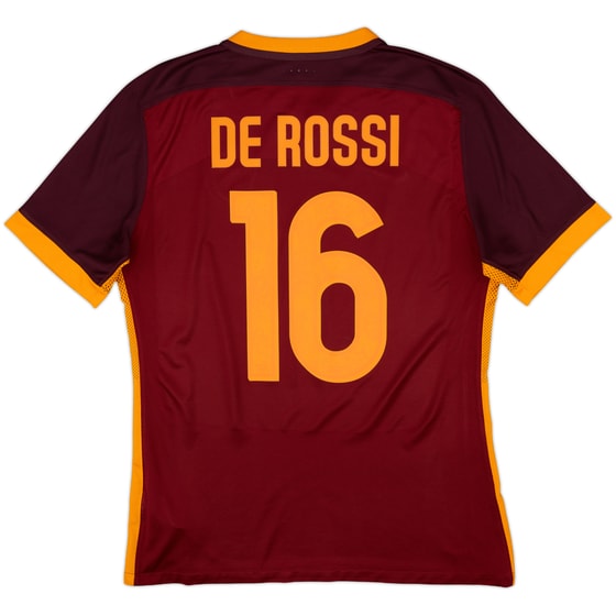 2015-16 Roma Authentic Home Shirt De Rossi #16 - 8/10 - (L)