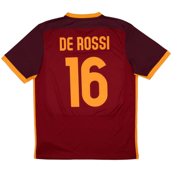 2015-16 Roma Home Shirt De Rossi #16 - 8/10 - (L)