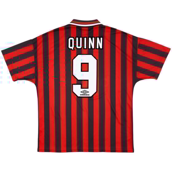 1994-96 Manchester City Away Shirt Quinn #9 - 8/10 - (XL)