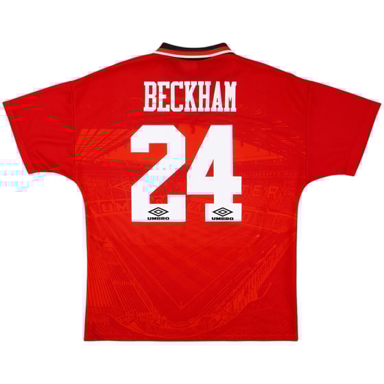 1994-96 Manchester United Home Shirt Beckham #24 - 8/10 - (L)