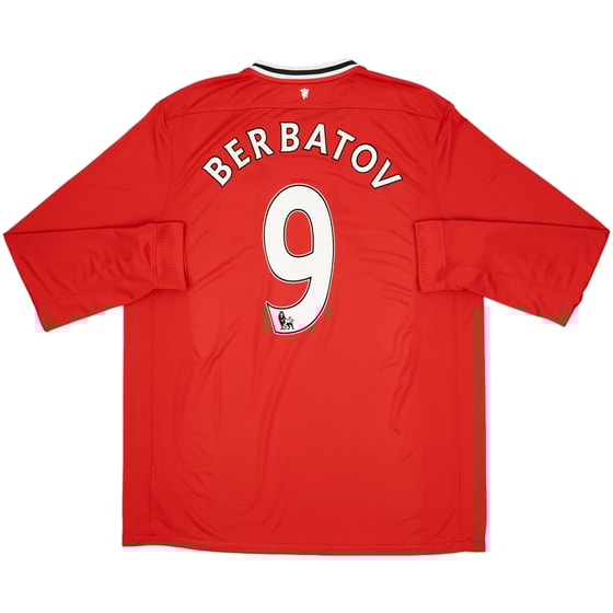 2011-12 Manchester United Home L/S Shirt Berbatov #9 - 7/10 - (XXL)
