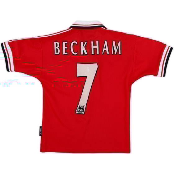 1998-00 Manchester United Home Shirt Beckham #7 - 7/10 - (M.Boys)