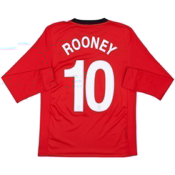 2009-10 Manchester United Home L/S Shirt Rooney #10 - 7/10 - (S)