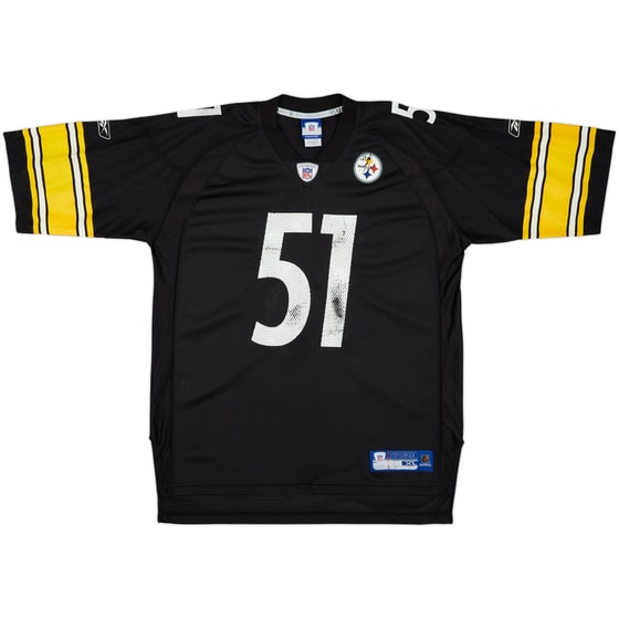 2005-06 Pittsburgh Steelers Farrior #51 Reebok On Field Home Jersey - 5/10 - (XL)