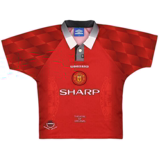 1996-98 Manchester United Home Shirt - 7/10 - (L.Boys)