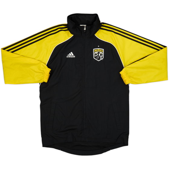 2010-11 Columbus Crew adidas 1/4 Zip Hooded Rain Jacket - 8/10 - (M/L)