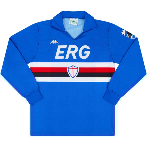 1989-90 Sampdoria Home L/S Shirt - 9/10 - (L)