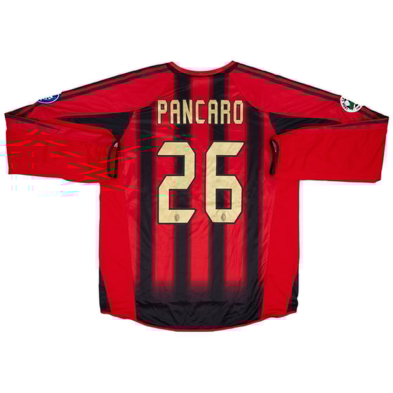 2004-05 AC Milan Match Worn Coppa Italia Home L/S Shirt Pancaro #26