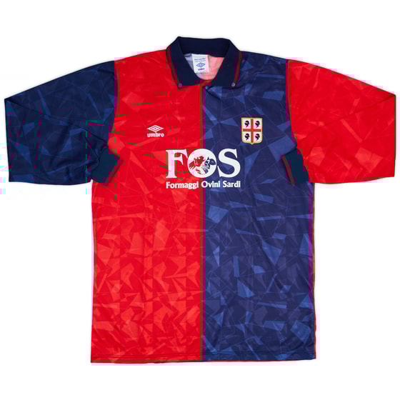 1991-92 Cagliari Match Issue Home L/S Shirt #15 (Greco)