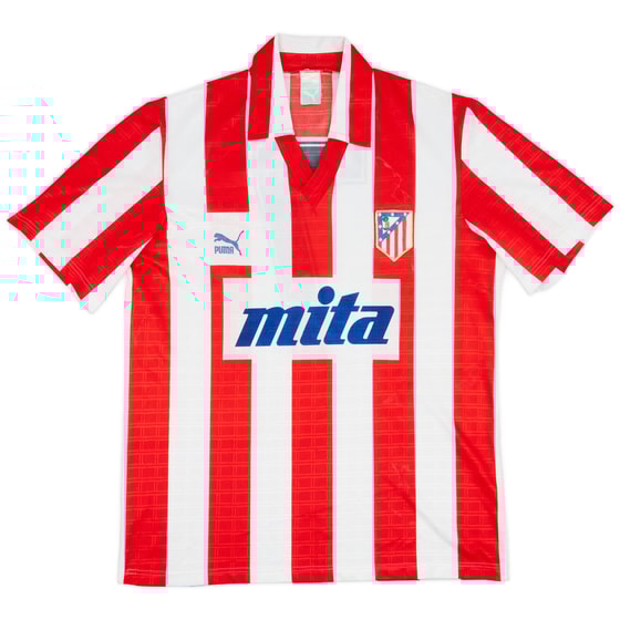 1988-89 Atletico Madrid Match Issue Home Shirt #7