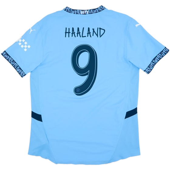 2024-25 Manchester City Authentic Home Shirt Haaland #9 - 9/10 - (XL)