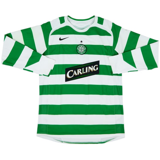 2005-07 Celtic Home L/S Shirt - 4/10 - (L)