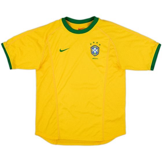 2000-02 Brazil Home Shirt - 9/10 - (L.Boys)