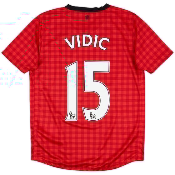 2012-13 Manchester United Home Shirt Vidic #15 - 8/10 - (L.Boys)