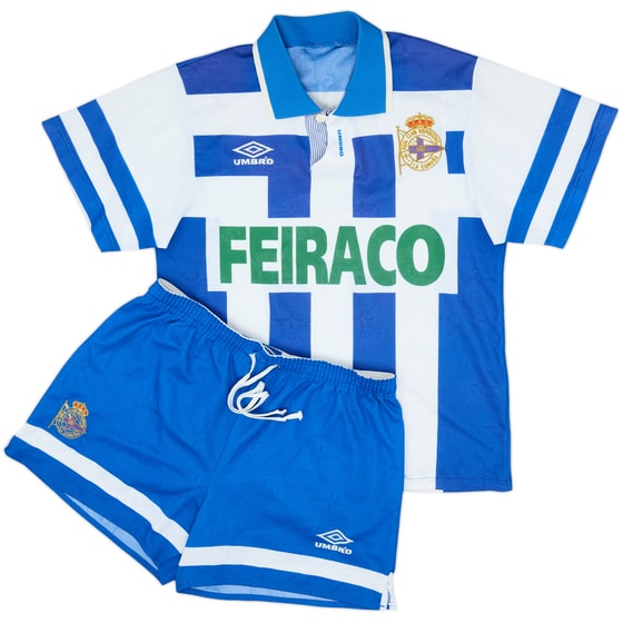 1993-94 Deportivo de La Coruna Home Shirt & Shorts - 8/10 - (M)
