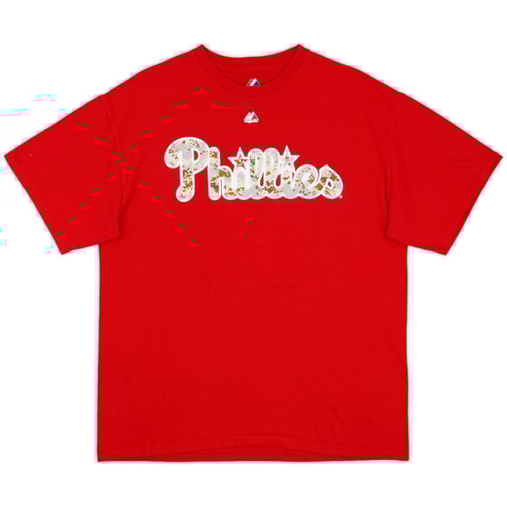 2012 Philadelphia Phillies Hamels #35 Majestic Tee - 9/10 - (XL)