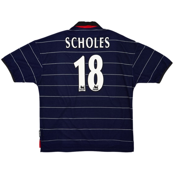 1999-00 Manchester United Away Shirt Scholes #18 - 8/10 - (XXL)