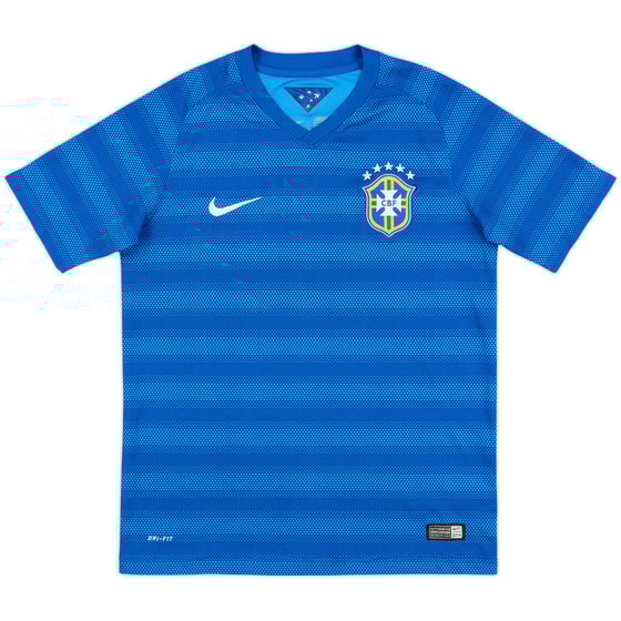 2014-15 Brazil Away Shirt - 10/10 - (L.Boys)